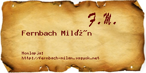Fernbach Milán névjegykártya