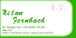 milan fernbach business card